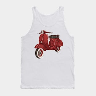 Red Retro Scooter Tank Top